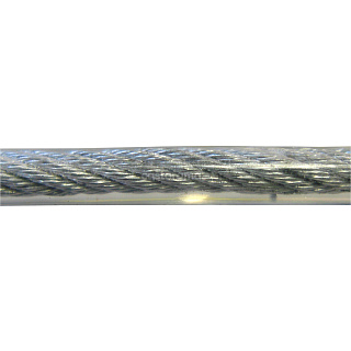 Трос стальной в оболочке ПВХ 3/4 мм, белый цинк, отрез