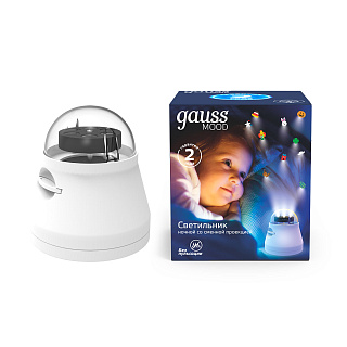 Cветильник-проектор светодиодный GAUSS 4Вт RGB Disco фиксированная проекция белый