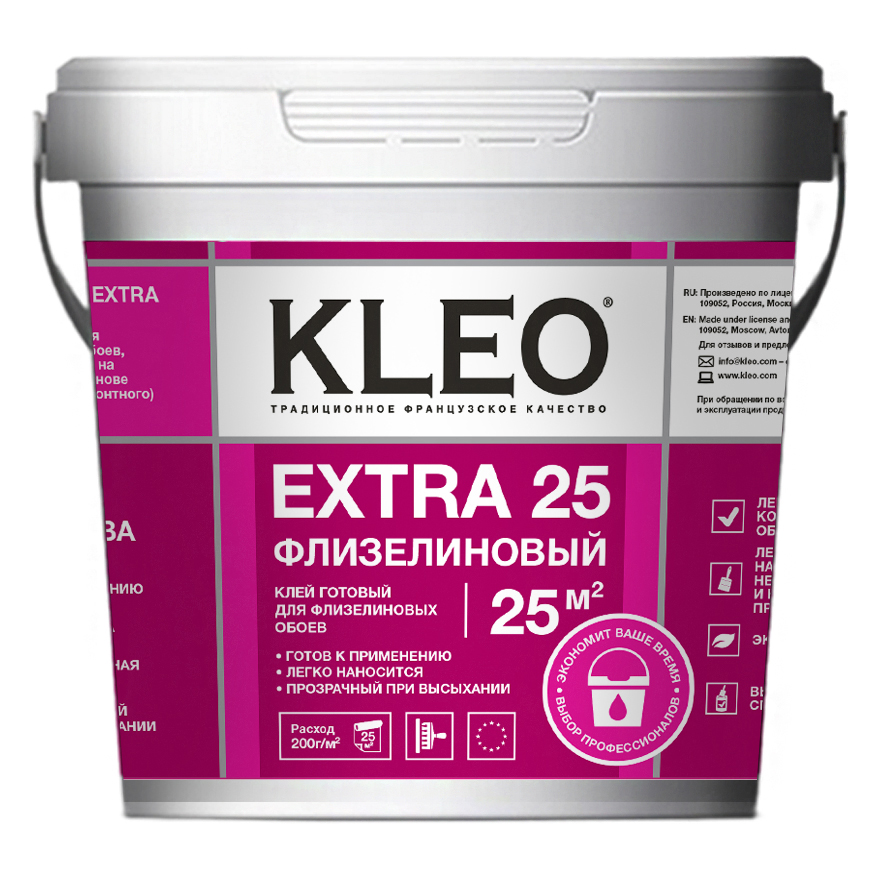 Клей обойный KLEO EXTRA флизелиновый готовый 5кг, арт.191 EXTRA 5 кг