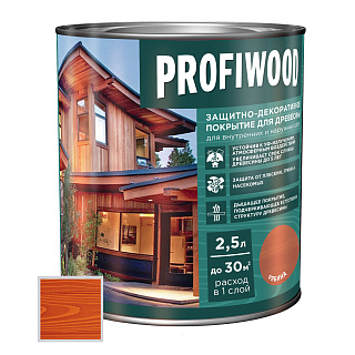 Защитно-декоративное покрытие для древесины PROFIWOOD рябина 2.3 кг