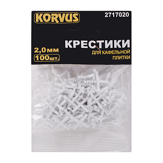 Крестики для монтажа плитки Korvus 2 мм, 100 шт.
