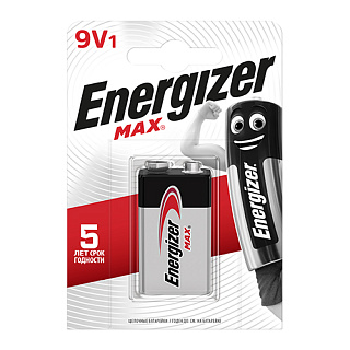 Батарейка алкалиновая Energizer MAX 522/9V, 1 шт.