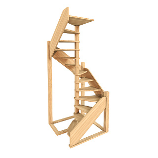 Лестница межэтажная деревянная Лесенка ЛЕС-1,2-ВУ винтовая