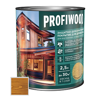 Защитно-декоративное покрытие для древесины PROFIWOOD калужница 2.3 кг
