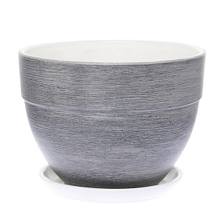 Горшок керамический Эбен №5, серый, диаметр 22 см