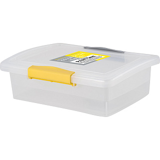Ящик для хранения Branq, 21,5 х 16 х 6,5 см, 1,25 л, желто-серый