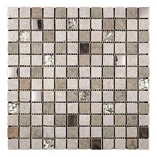 Мозаика Natural KBE-02, 30,2 х 30,2 см, серебристо-серая