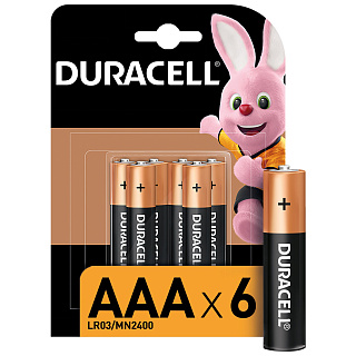 Батарейка алкалиновая Duracell Basic AAA, 6 шт.