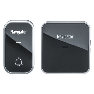 Звонок беспроводной NAVIGATOR IP20/IP44, 36 мелодий, черный