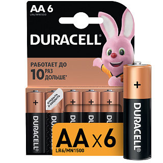 Батарейка алкалиновая Duracell Basic AA, 6 шт.
