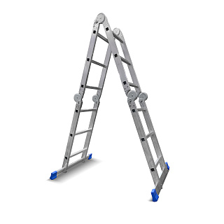 Лестница-трансформер LadderBel алюминиевая, 4 Х 3 ступеней