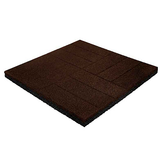 Плитка тротуарная резиновая Vitolit 500 х 500 х 30 мм, паркет, коричневая