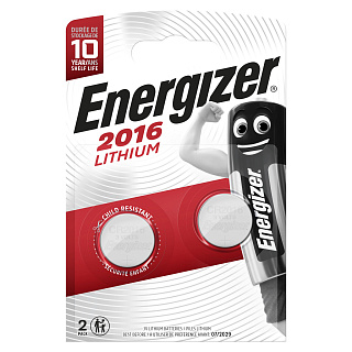 Батарейка литиевая Energizer CR2016, 2 шт.