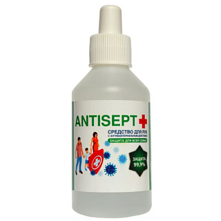 Средство для рук с антибактериальным действием Antisept+, 100 мл