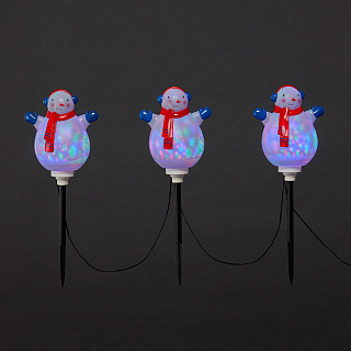 Фигура светодиодная Светящийся снеговик на шесте