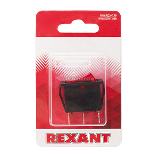 Выключатель-тумблер Rexant 15 А одноклавишный IP40, красный
