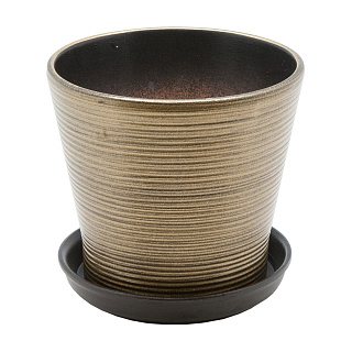 Горшок керамический BH-05-13, бронзовый, диаметр 16,5 см