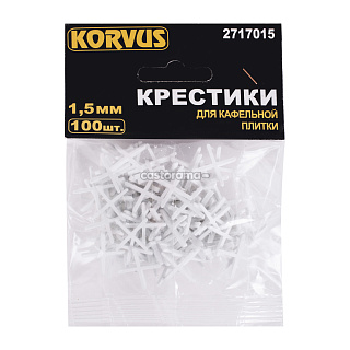 Крестики для монтажа плитки Korvus 1,5 мм, 100 шт.