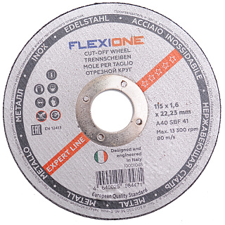 Круг отрезной по металлу Flexione 115 х 1,6 х 22 мм