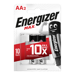 Батарейка алкалиновая Energizer MAX E91/AA, 2 шт.