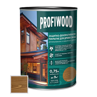 Защитно-декоративное покрытие для древесины PROFIWOOD орех 0.7 кг