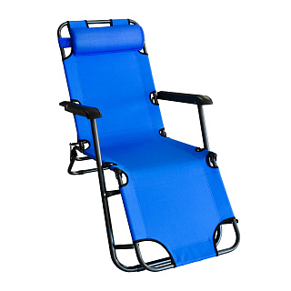 Кресло-шезлонг складное, синее