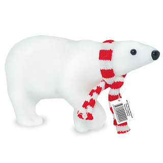 Фигурка новогодняя B&H Белый медведь с шарфом 13 см