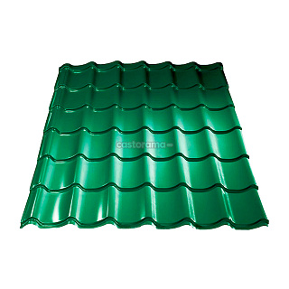 Металлочерепица Супер Монтеррей, 6 волн, 225 x 118 см, зеленая