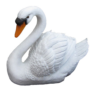 Садовая фигура Лебедь белый Н, 40 х 35 х 25 см