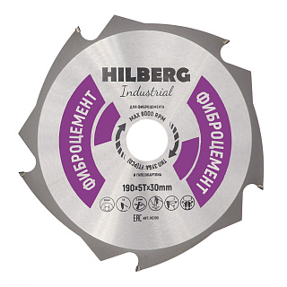 Диск пильный по фиброцементу HILBERG 190 х 30 мм, 5 T