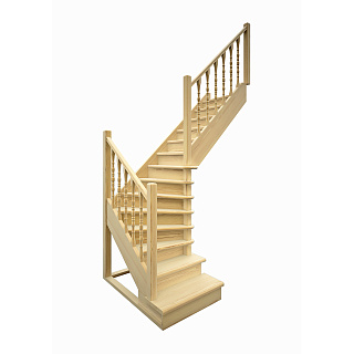 Лестница межэтажная деревянная с подступенками Лесенка ЛЕС-02-У универсальная