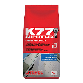 Клей для плитки LITOKOL SuperFlex K77 (класс C2TE S1), 5 кг