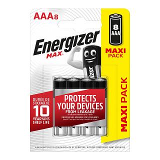 Батарейка алкалиновая Energizer MAX E301530901 AAA/BP8RU, 8 шт.