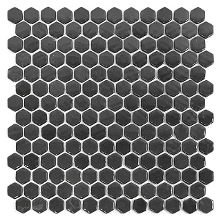 Мозаика Natural STP-BK001-HEX, 29 x 29 х 0,45 см, черная