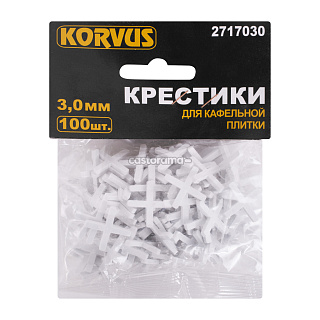 Крестики для монтажа плитки Korvus 3 мм, 100 шт.