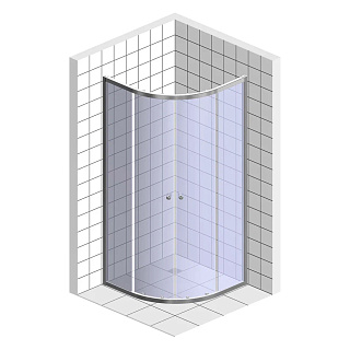 Душевая ширма DE018R 90.90.CLN.MAT, прозрачное стекло, 200 х 90 х 90 см
