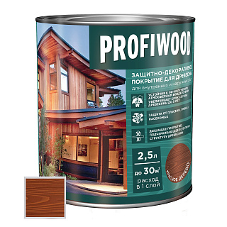 Защитно-декоративное покрытие для древесины PROFIWOOD красное дерево 2.3 кг