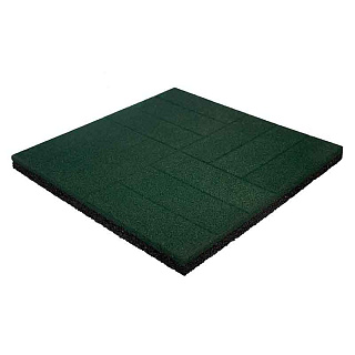 Плитка тротуарная резиновая Vitolit 500 х 500 х 30 мм, паркет, зеленая