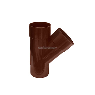 Тройник водосточной трубы Murol ПВХ 80 мм, коричневый