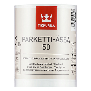 Лак для пола полиуретано-акрилатный Tikkurila Parketti-Assa 50, полуглянцевый, 1 л