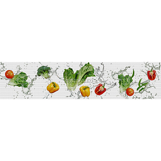 Комплект панно ПВХ Регул Овощной фреш, белый, зеленый, 944 х 645 х 0,6 мм, 3 шт.