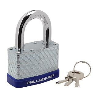 Замок навесной Palladium 901S-65 9296, серебро/синий, 3 ключа