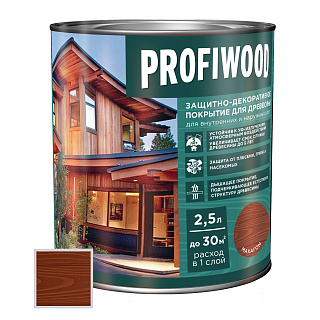Защитно-декоративное покрытие для древесины PROFIWOOD махагон 2.3 кг