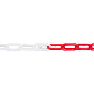 Цепь сигнальная пластиковая  B7-3, 8 мм х 1 м, красно-белая
