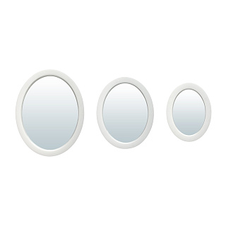 Комплект декоративных зеркал, 3 шт, неаполь белый