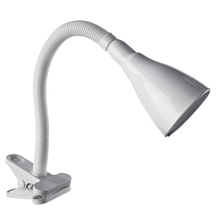 Лампа настольная на прищепке ARTE LAMP cord 1х40вт E14 металл пластик белый