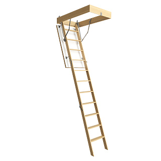 Лестница чердачная складная деревянная Docke Premium, 11 ступеней