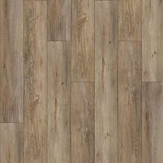 Плитка ПВХ Floorwood Дуб Артас, коричневая, 5/0,5 мм, 2,44 м2