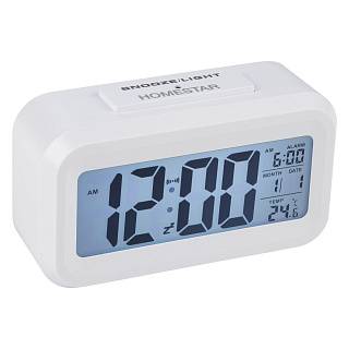 Часы электронные HOMESTAR HS-0110 LED с будильником, белый