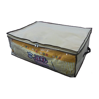 Подкроватный кофр на молнии с окошком и ручками Storidea H1316 40 x 80 x 15 см, бежевый